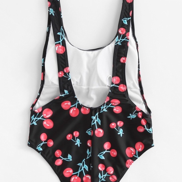 Fruit Print Low Back Swimsuit - Picture 2 of 4